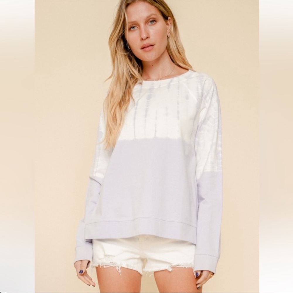 Hem & Thread Lavender and White Sweatshirt